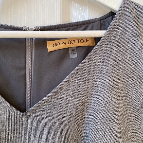 Nipon Boutique Sleeveless Sheath Dress - Grey -Size 14W - Picture 3 of 3